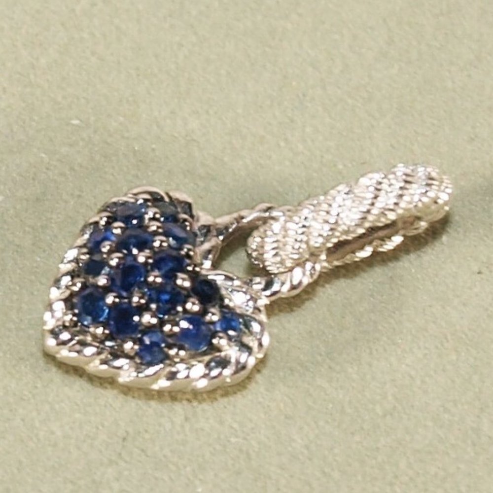 Judith Ripka Charms /Troll Bead – Drop Heart Sterling Diamonique(R)